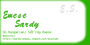 emese sardy business card